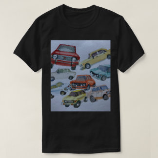 Fiat 128 färg vattenfärgsdesign t-shirt