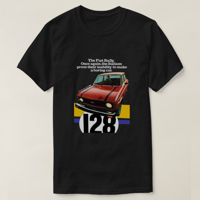 FIAT 128 RALLY Classic T Shirt (Design framsida)