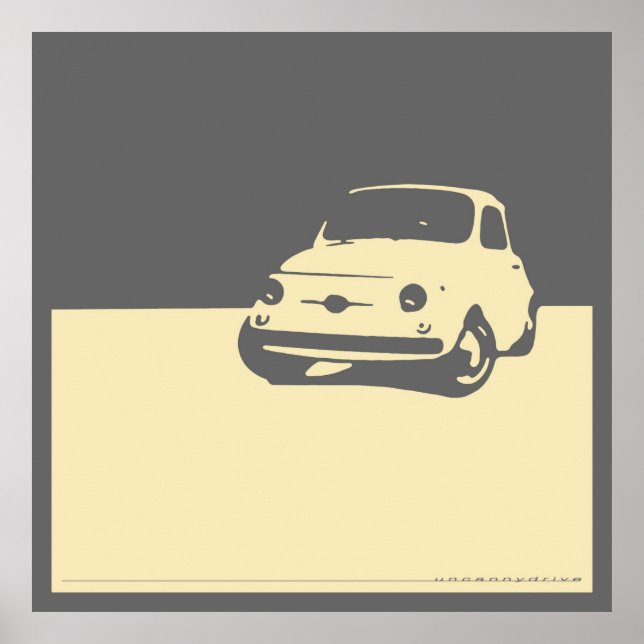 Fiat 500, 1959 - Cream på grått Poster (Framsidan)