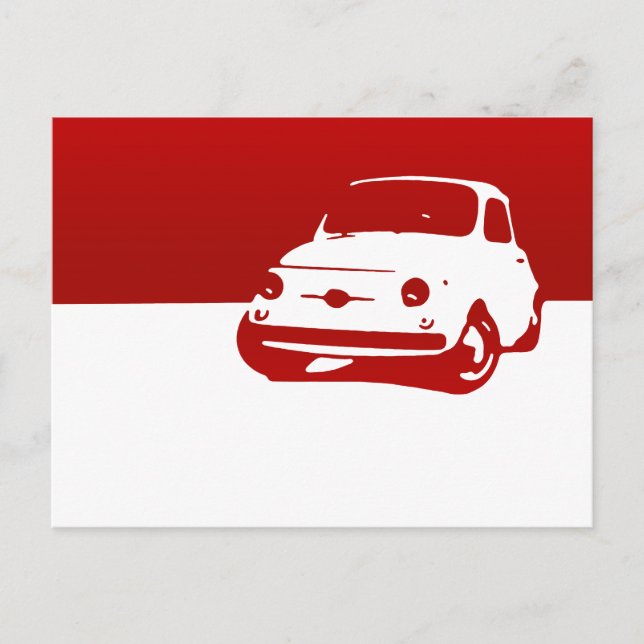 Fiat 500, 1959 - Rött ljus Vykort (Framsida)