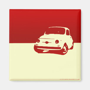 Fiat 500, 1959 - som är röd på ljust magnet