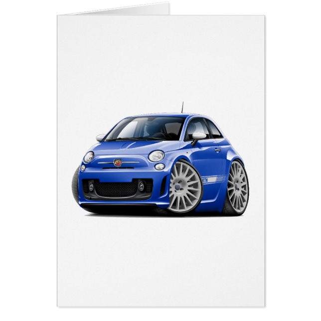 Fiat 500 Abarth blåttbil Hälsningskort (Framsidan)