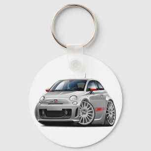 Fiat 500 Abarth grå färgbil Nyckelring