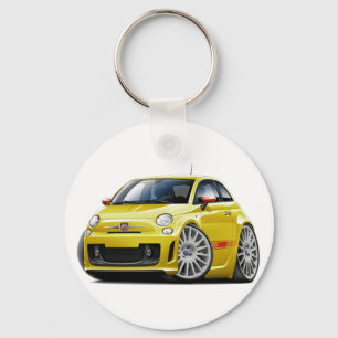 Fiat 500 Abarth gul bil Nyckelring