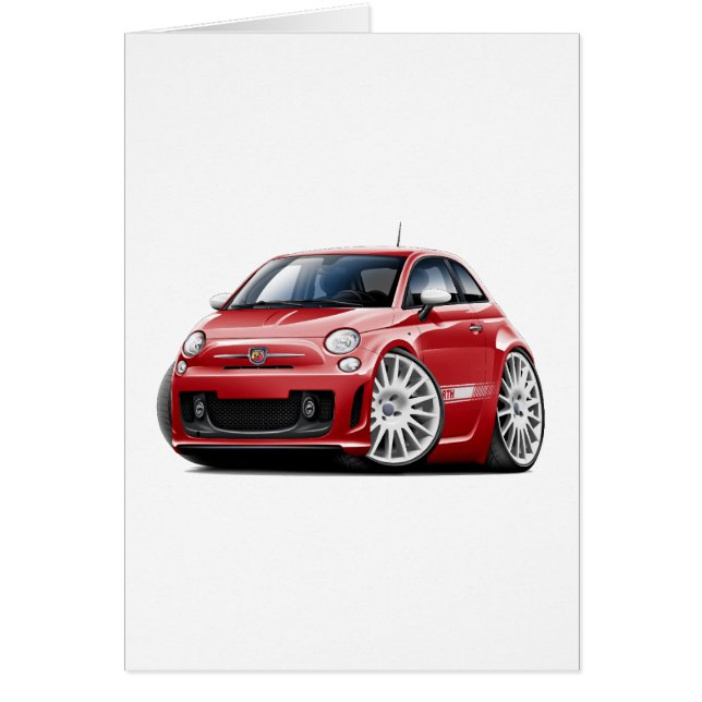 Fiat 500 Abarth röd bil Hälsningskort (Framsidan)