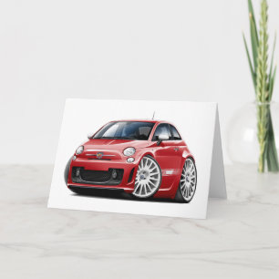 Fiat 500 Abarth röd bil Kort