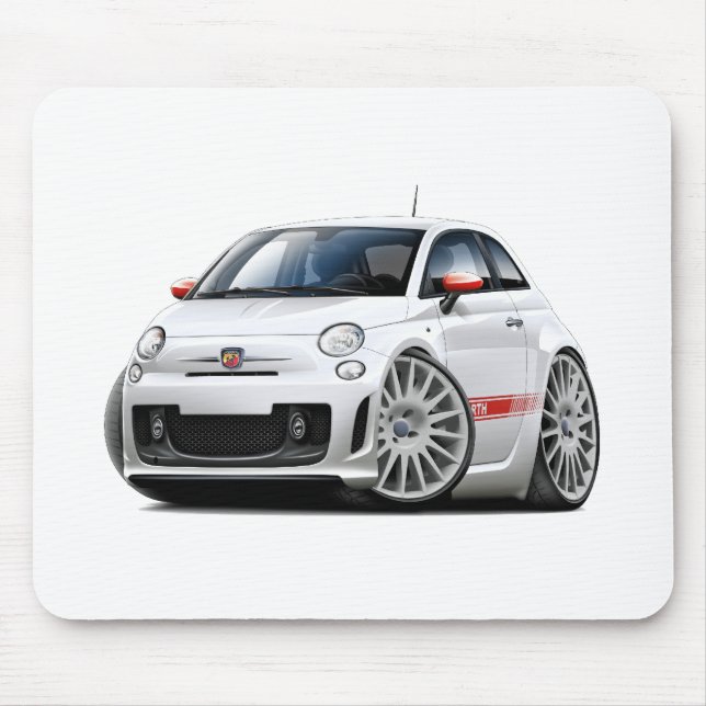 Fiat 500 Abarth vitbil Musmatta (Framsidan)