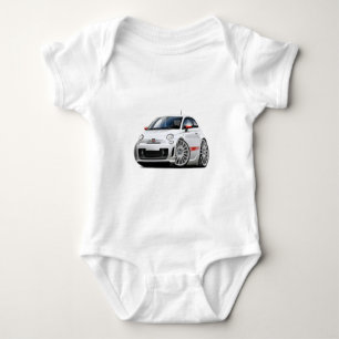 Fiat 500 Abarth vitbil T-shirt