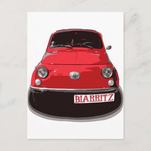 Fiat 500 Biarritz Vykort (Framsida)