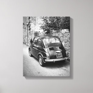 FIAT 500-bil i svartvitt Canvastryck
