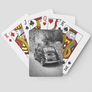 FIAT 500-bil i svartvitt Casinokort