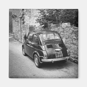 FIAT 500-bil i svartvitt Magnet