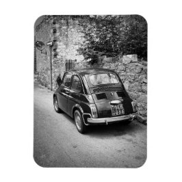 FIAT 500-bil i svartvitt Magnet