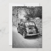FIAT 500-bil i svartvitt