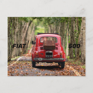 Fiat 500 bil vykort