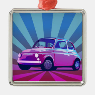 Fiat 500 Bunt Julgransprydnad Metall