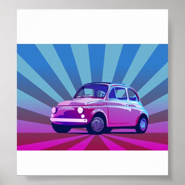 Fiat 500 Bunt Poster (Framsidan)