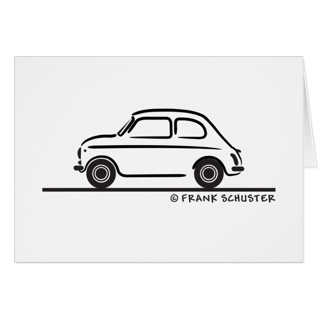 Fiat 500 Cinquecento Hälsningskort (Framsidan Horizontal)