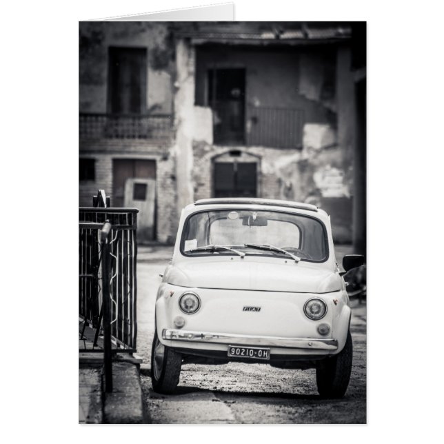 Fiat 500, Cinquecento i Italien Hälsningskort (Framsidan)