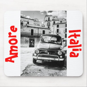Fiat 500, cinquecento i italien, klassikerbilgåva musmatta