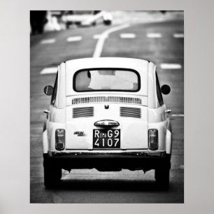 Fiat 500, cinquecento, i Rom, Italien Poster