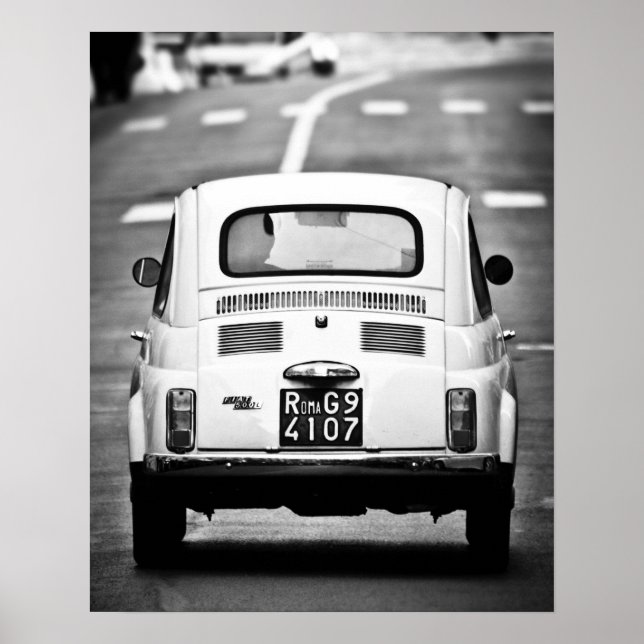 Fiat 500, cinquecento, i Rom, Italien Poster (Framsidan)