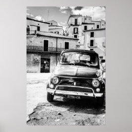 Fiat 500, cinquecento in Italien, klassisk bilgåva Poster