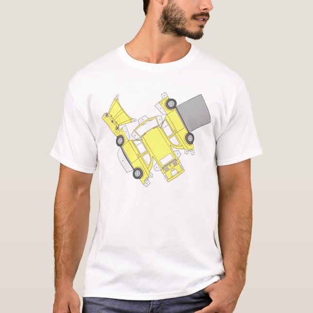 Fiat 500 gult tee shirt (Framsida)