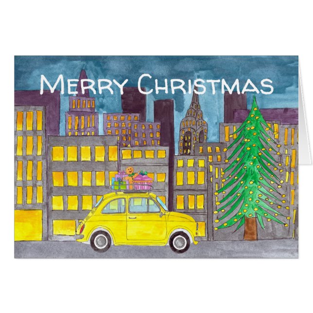 Fiat 500 i Anpassadet City Hälsningskort (Framsidan Horizontal)