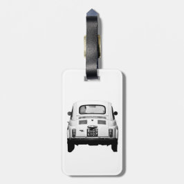 Fiat 500 i den Rome bagagemärkren, Italy. Bagagebricka