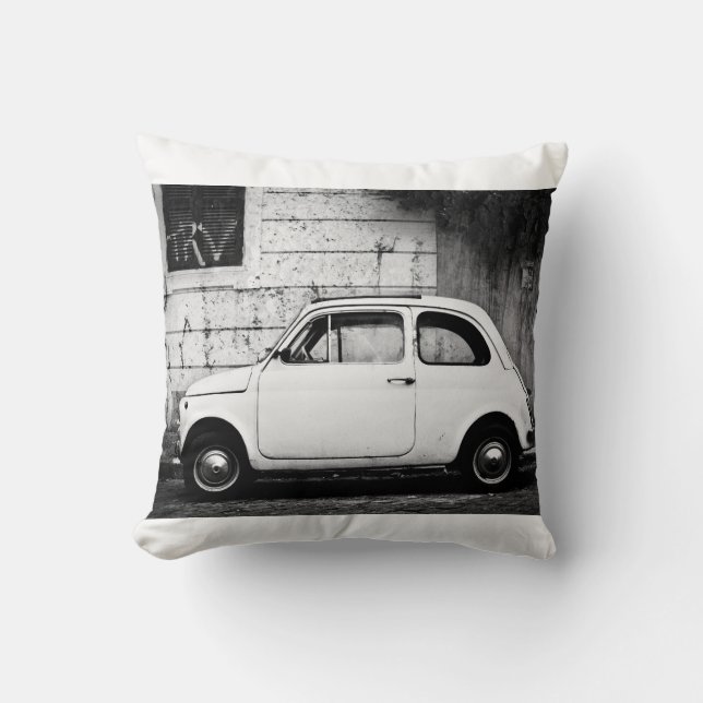 Fiat 500 i italien, klassikerbil dämpar kudde (Framsida)