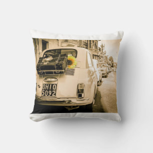Fiat 500 i italien, klassikerbil, kudder, dämpar kudde