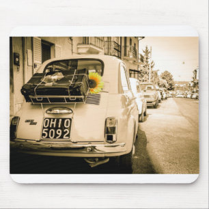 Fiat 500 i italien, solrosdesignmusmatta musmatta