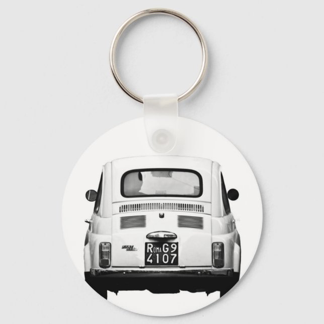 Fiat 500 i Rom, Italien. Nyckelring (Framsida)