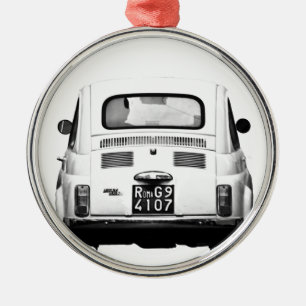 Fiat 500 i Rome, Italy. Julgransprydnad Metall