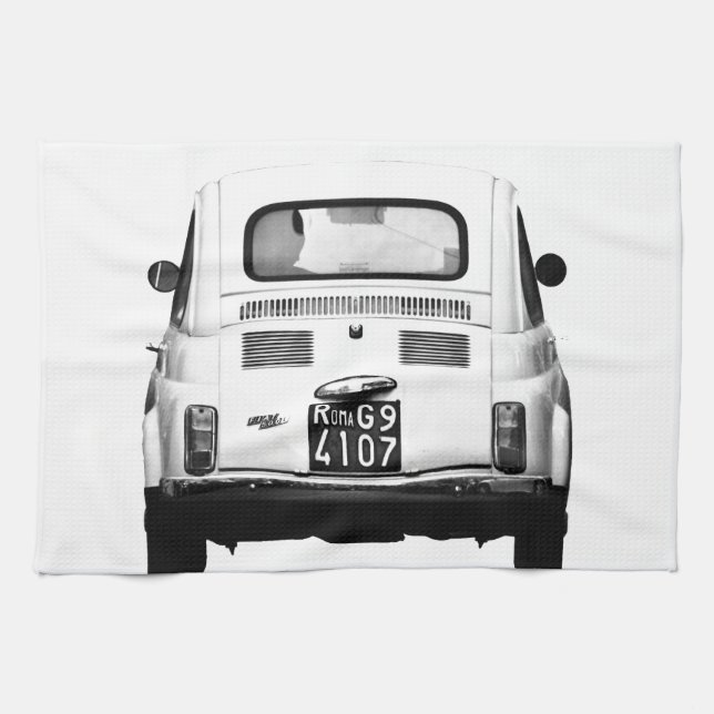 Fiat 500 i Rome, Italy. Kökshandduk (Horisontell)
