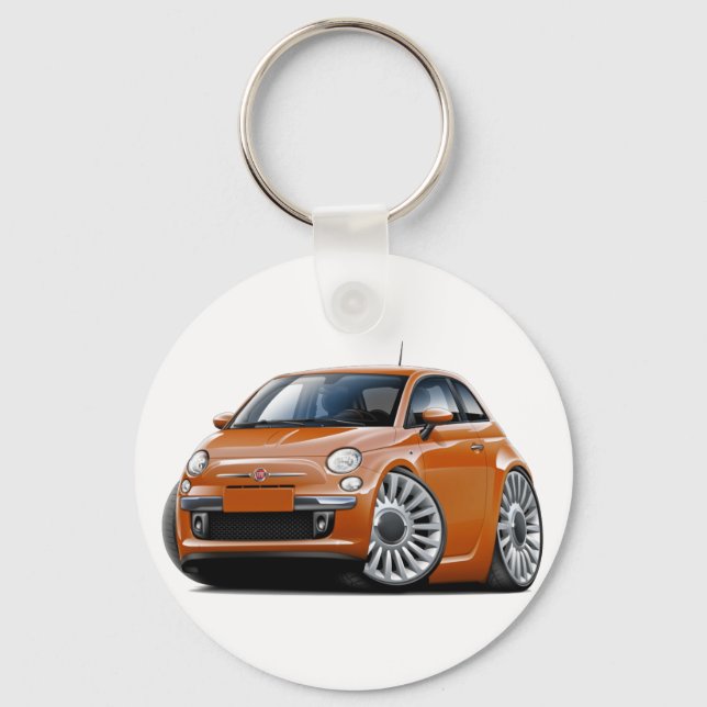 Fiat 500 Kopparbil Nyckelring (Framsida)