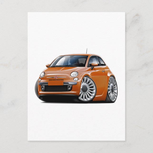 Fiat 500 Kopparbil Vykort (Framsida)