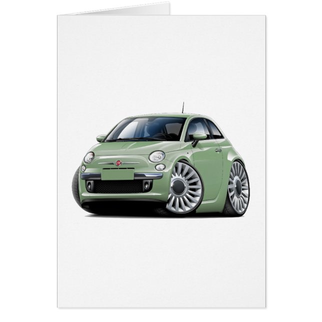 Fiat 500 Lt Göra grön Bil Hälsningskort (Framsidan)