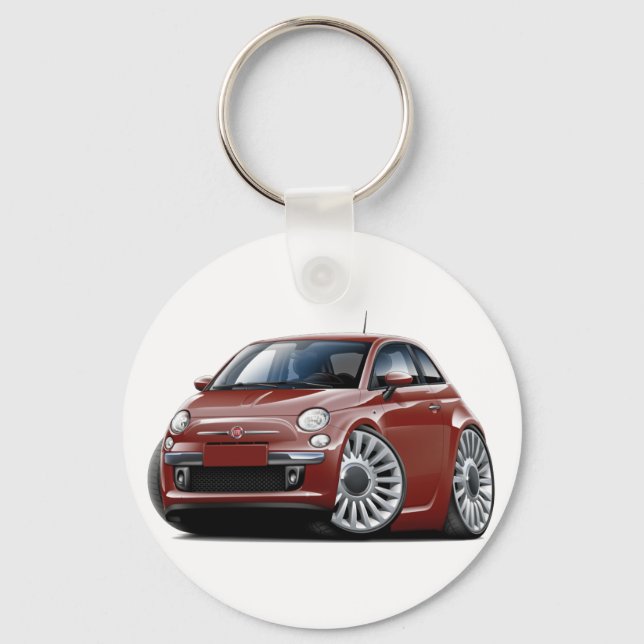 Fiat 500 maronbil nyckelring (Framsida)
