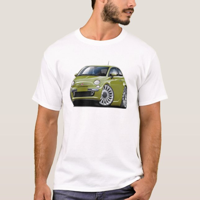 Fiat 500 olivbil tee shirt (Framsida)