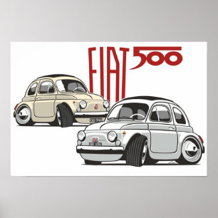 Fiat 500 personlig för Olivia Poster