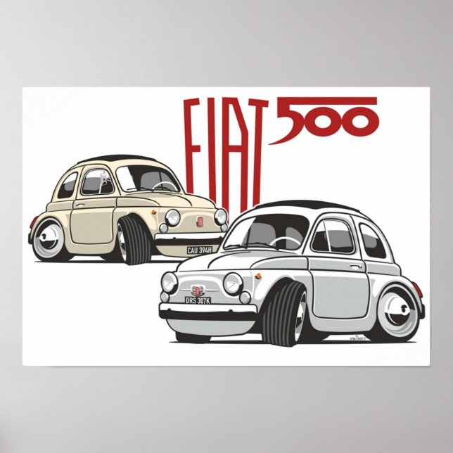 Fiat 500 personlig för Olivia Poster (Framsidan)