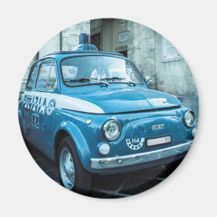 Fiat 500 polisbil i italien magnet