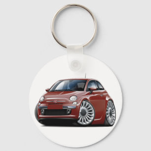 Fiat 500 rödbrun bil nyckelring