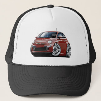 Fiat 500 rödbrun bil truckerkeps