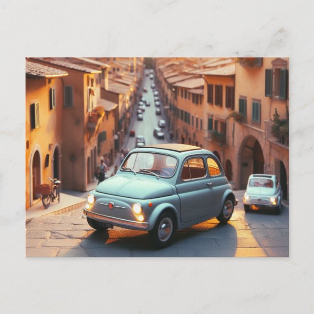 Fiat 500 roligt vykort (Framsida)