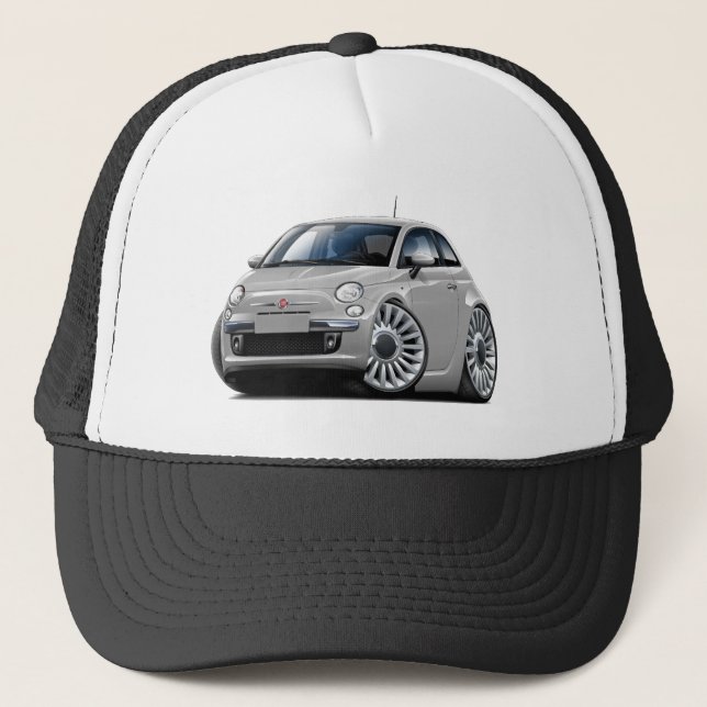 Fiat 500 silverbil truckerkeps (Framsida)