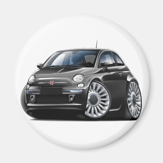 Fiat 500 svart bil magnet (Framsidan)