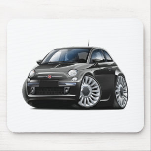 Fiat 500 svart bil musmatta